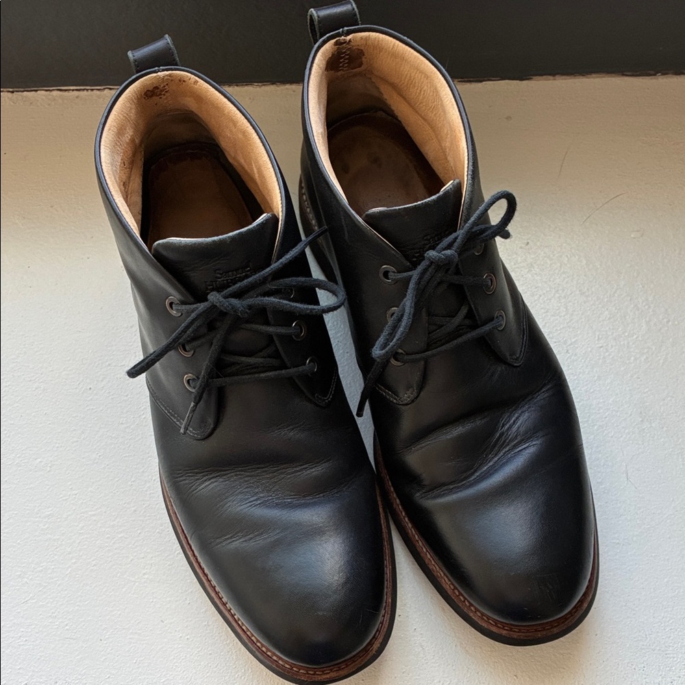 Samuel Hubbard Gore Tex Rainy Day Re-boot, Black Leather Men's Chukka Boots